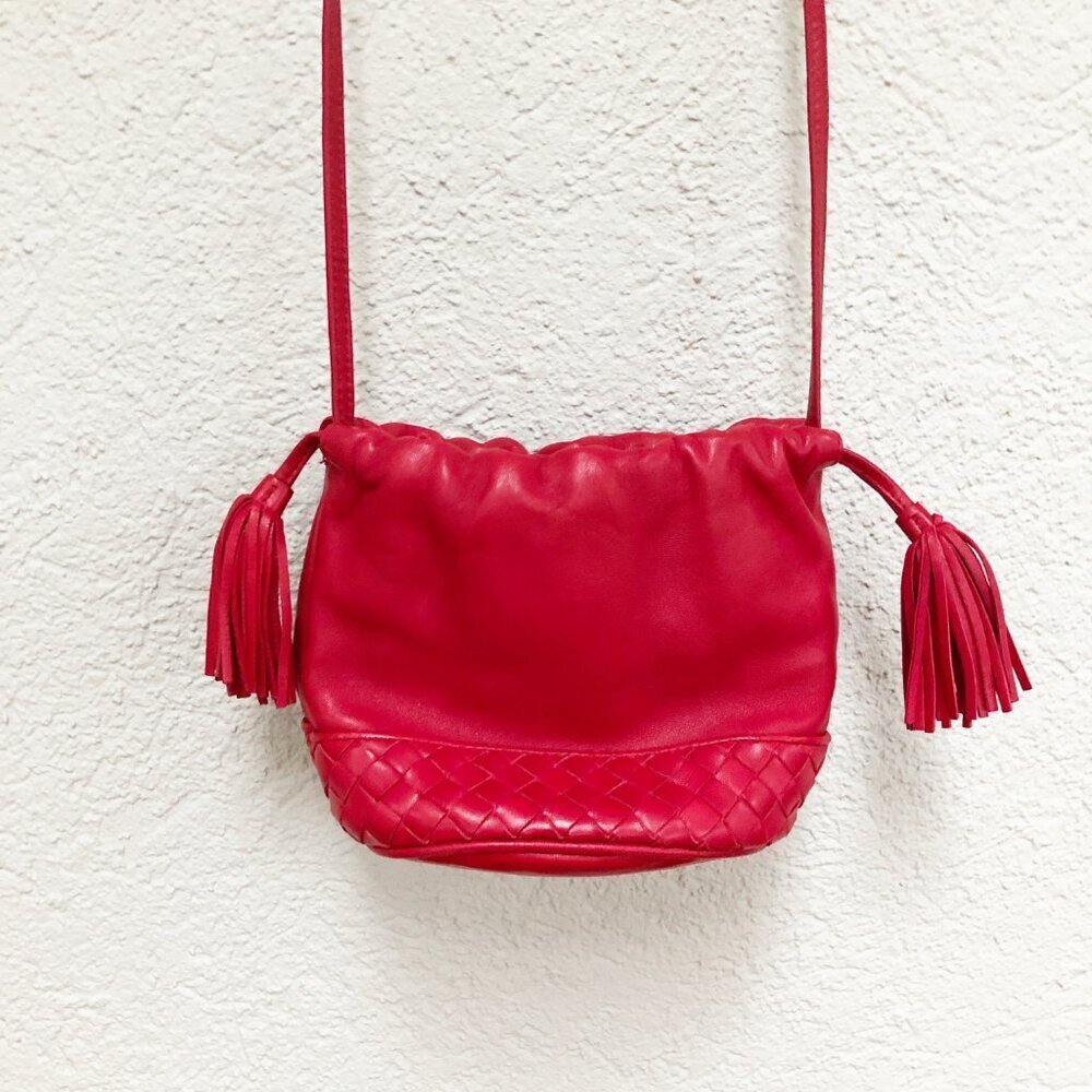 Authentic Vintage Bottega Veneta Woven Small Drawstring Mini Bucket Bag Purse